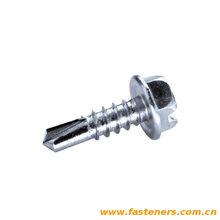 DIN 7504 (L) Slotted Hexagon Head Self-drilling Tapping Screws with Collar