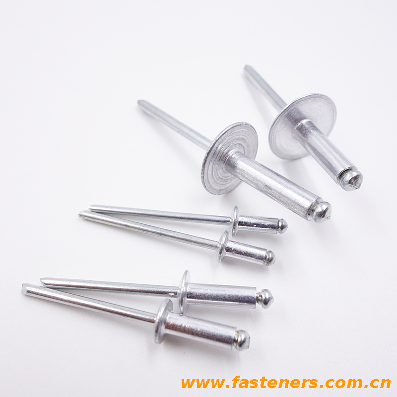 GB/T12618.1 Open End Blind Rivets With Break Pull Mandrel And Protruding Head 
