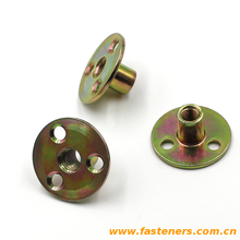 Thickened T-nut Locking Splint Nut with Three Holes M6 M8 M10 M12 Splint Nut for Thin Furniture