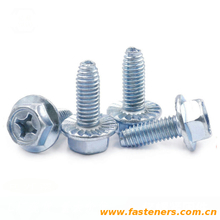 ASME B18.6.4 Hex Washer Head Tapping Screws Electroplated blue white zinc
