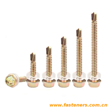 GB/T15856.5 Hexagon Washer Head Drilling Screws With Tapping Screw