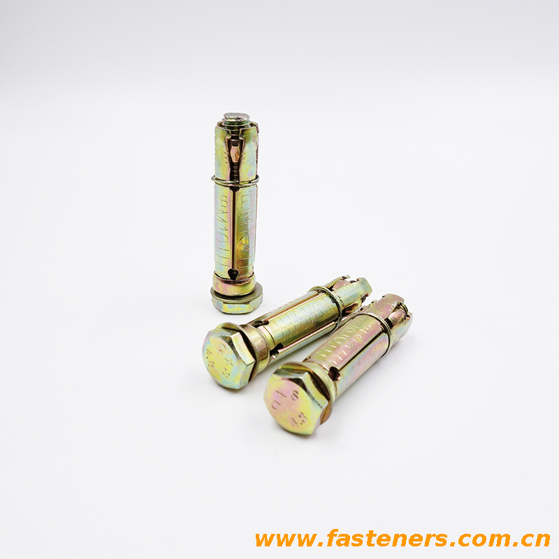 4Pcs Fix bolt with washer and bolt Carbon steel yellow zinc